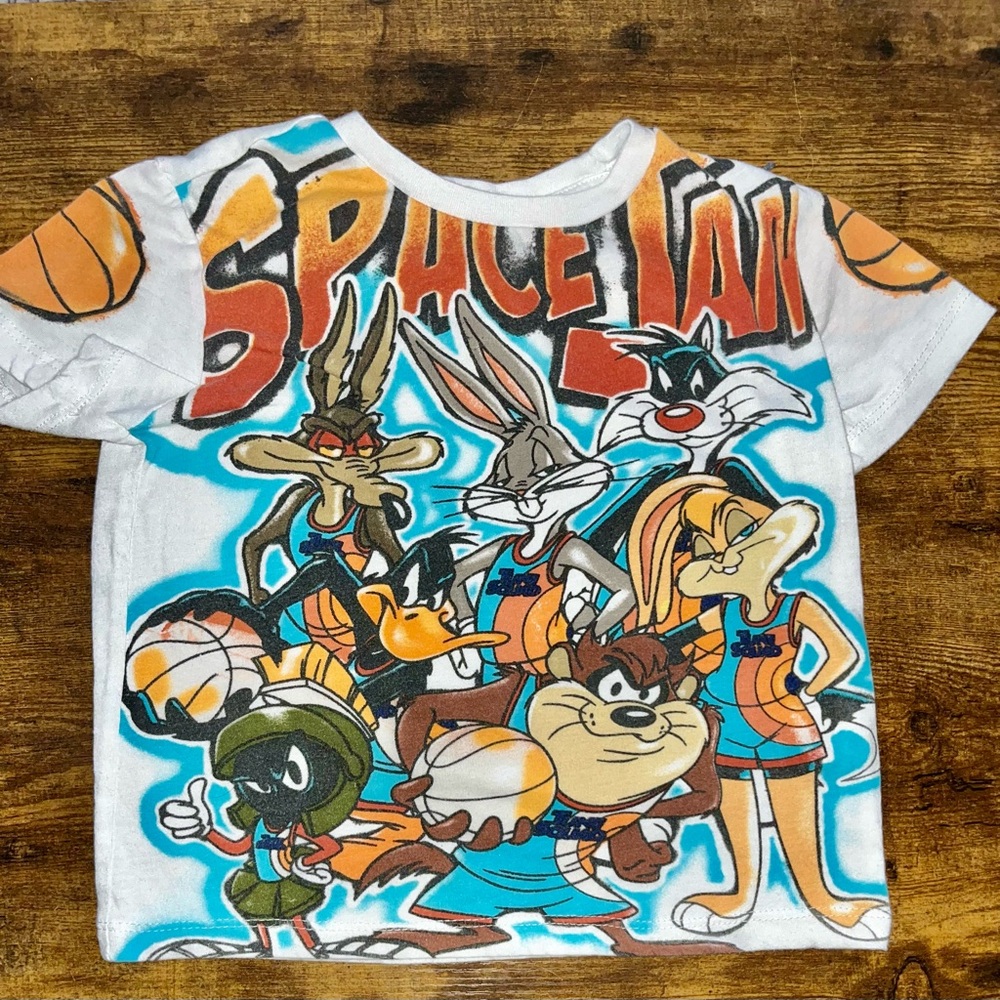 Vintage Kids Space Jam Graphic T-Shirt - White